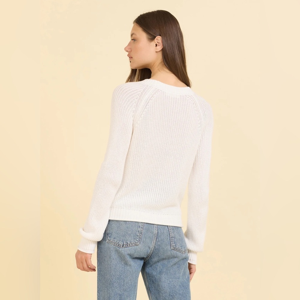 One Grey Day Raleigh White Cardigan Sweater Size L - Picture 2 of 7